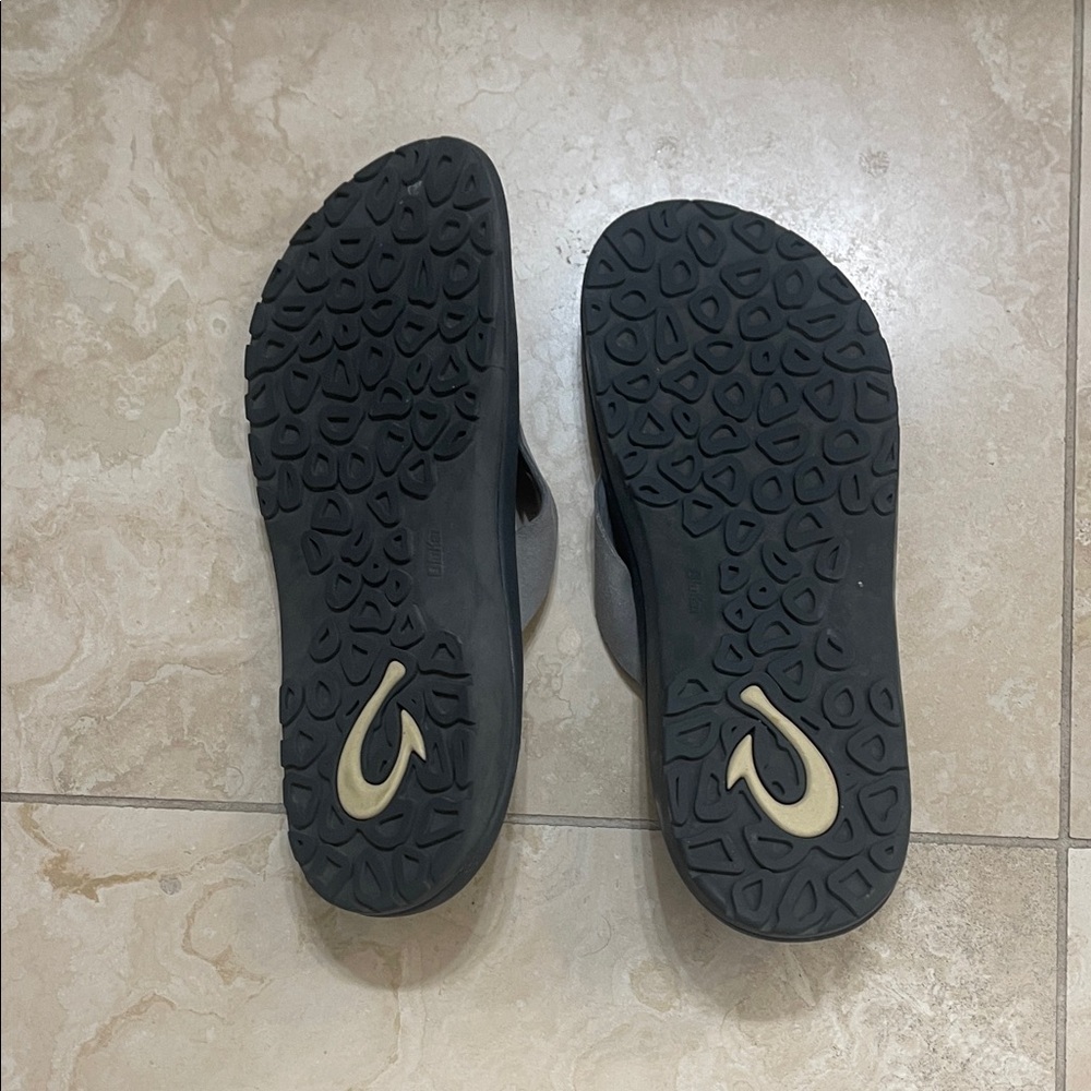 OluKai Gray Thong Sandals - Men's Casual Flip Flops  like new worn once - Picture 3 of 3